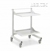 Priemyselný vozík Treston Multi Trolley M900, nízky, 2 police, TMTL9-001-41