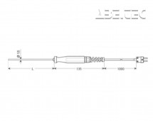 Teplotný snímač Greisinger GTF 400, typ K, -65 až +550 °C, 100910