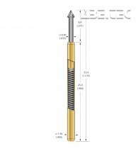 Pružinová kontaktná sonda, séria 100, 100.106.13.30