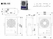 Programovateľný stolný ionizátor SBL-15S - nákres