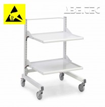 Priemyselný vozík Treston Multi Trolley M900 ESD, nízky, 2 nastaviteľné police, TMTL9-002-49