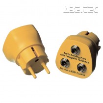 Uzemňovací box do zásuvky, európsky plug, 3 x 10mm patent, 1MΩ rezistor, 231135