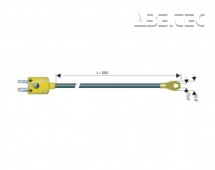 Snímač pre priskrutkovanie B & B Thermotechnik, typ K (NiCrNi), -50 až +400 °C, s očkom
