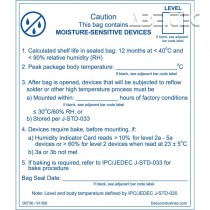 Lepiaci štítok - obsah citlivý na vlhkosť, IPC / JEDEC J-STD 020, 82x95mm, role 100 štítkov, 91309