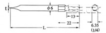 Bit plochý V-21M (6mm)-0,8t-45