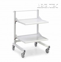 Priemyselný vozík Treston Multi Trolley M750, nízky, 2 nastaviteľné police, TMTL7-002-41