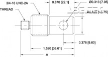 Adaptér s očkovým koncom - komponenty - koniec s očkom, #10-32M G1081