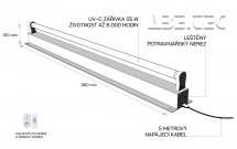 Germicídna lampa UVC-55 priemyselnom prevedení