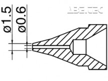 Odpájacia tryska HAKKO N61-01, SS typ, 1,5mm/0,6mm