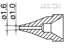 Odpájacia tryska HAKKO N61-03, SS typ, 1,6 mm/1,0 mm