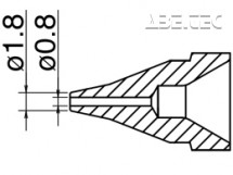 Odpájacia tryska HAKKO N61-04, S typ, 1,8 mm/0,8 mm