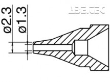 Odpájacia tryska HAKKO N61-06, S typ, 2,3 mm/1,3 mm