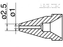 Odpájacia tryska HAKKO N61-08, Štandardný typ, 2,5mm/1,0mm