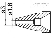 Odpájacia tryska HAKKO N61-10, Štandardný typ, 3,0mm/1,6mm