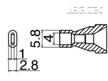 Odpájacia tryska HAKKO N61-16, Oval typ, 5,8x2,8mm/4x1mm