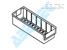 Policový zásobník 4015-3, 400 x 132 x 100 mm, sivý