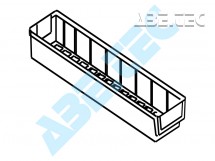 Policový zásobník 5010-3, 500 x 92 x 82 mm, sivý