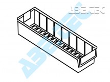 Policový zásobník 5015-3, 500 x 132 x 100 mm, sivý