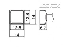 Odpájací hrot Quad 12,8x12,8 T15-1203
