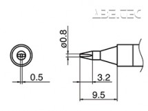 Spájkovací hrot HAKKO T36-D08/0.8D