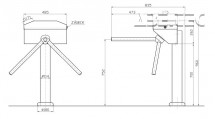 Turniket TRIPOD motorový, so sklopným antipanikom RY-TTM1SA/NNN nerez