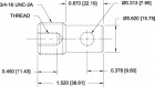 Adaptér s očkovým koncom - komponenty - koniec s očkom, #10-32F G1082