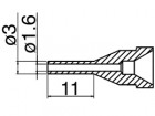 Odpájacia tryska HAKKO N61-14, Long typ, 3,0 mm/1,6 mm