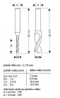 Vrták na DPS 400201 20001, karbid volfrámu, ø1,2mm